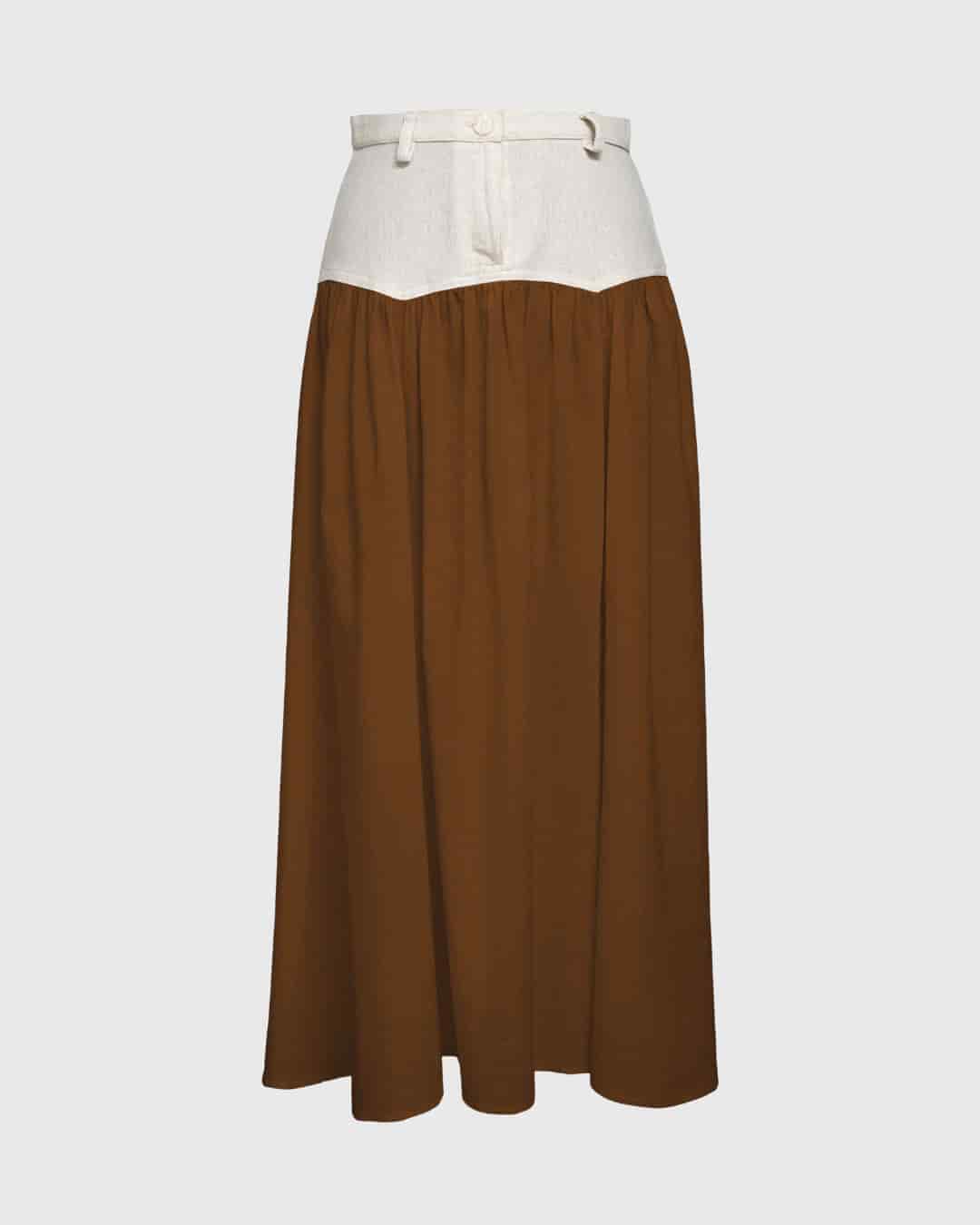 SAND STRIPE SKIRT (COFFEE) - miniatura 1