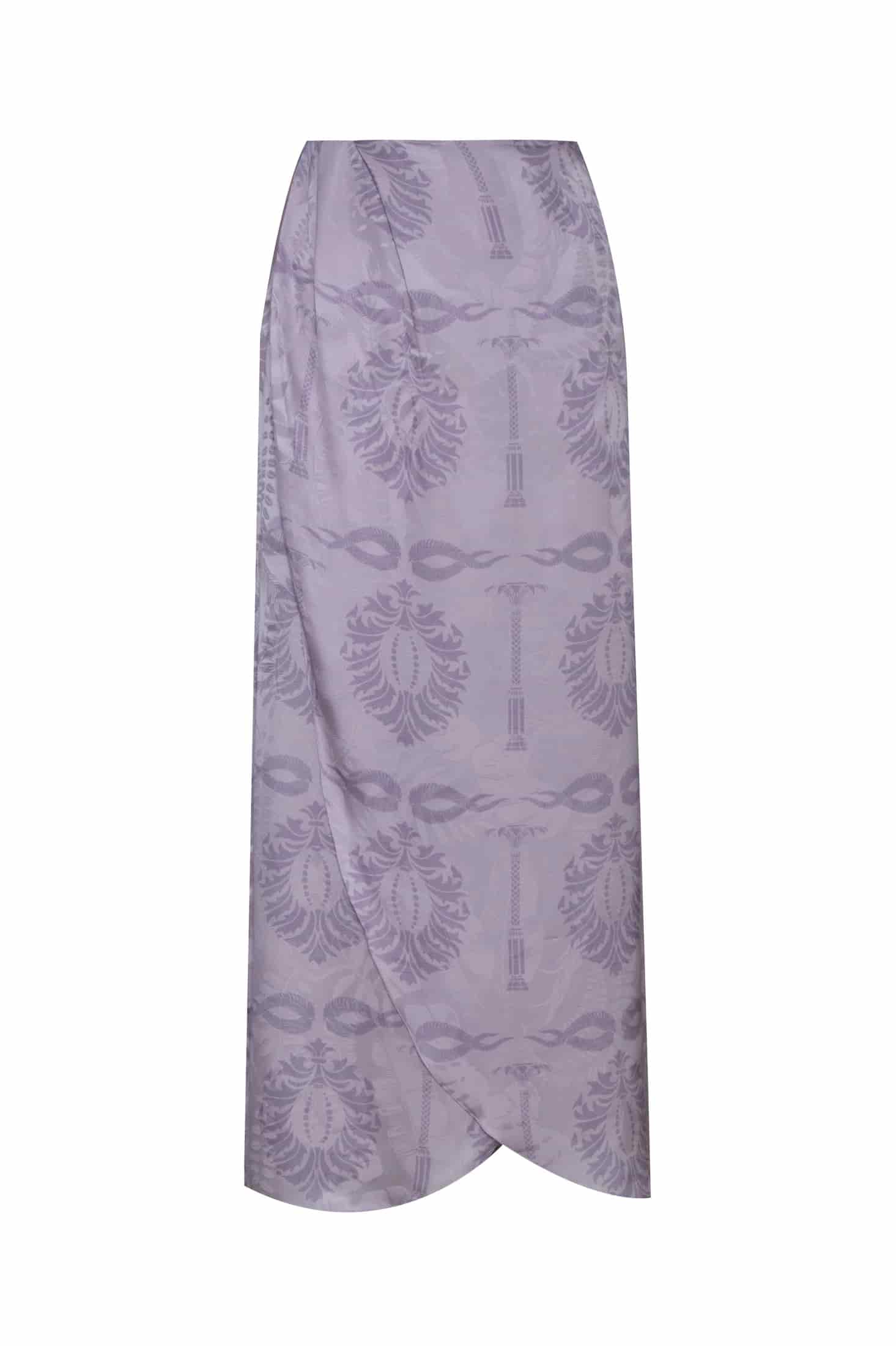 Amaime Silk Jacquard Midi Skirt / Lila Exclusive - miniatura 1