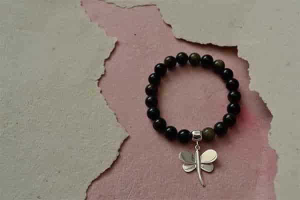 Pulsera Obsidiana dije Libélula M - miniatura 1