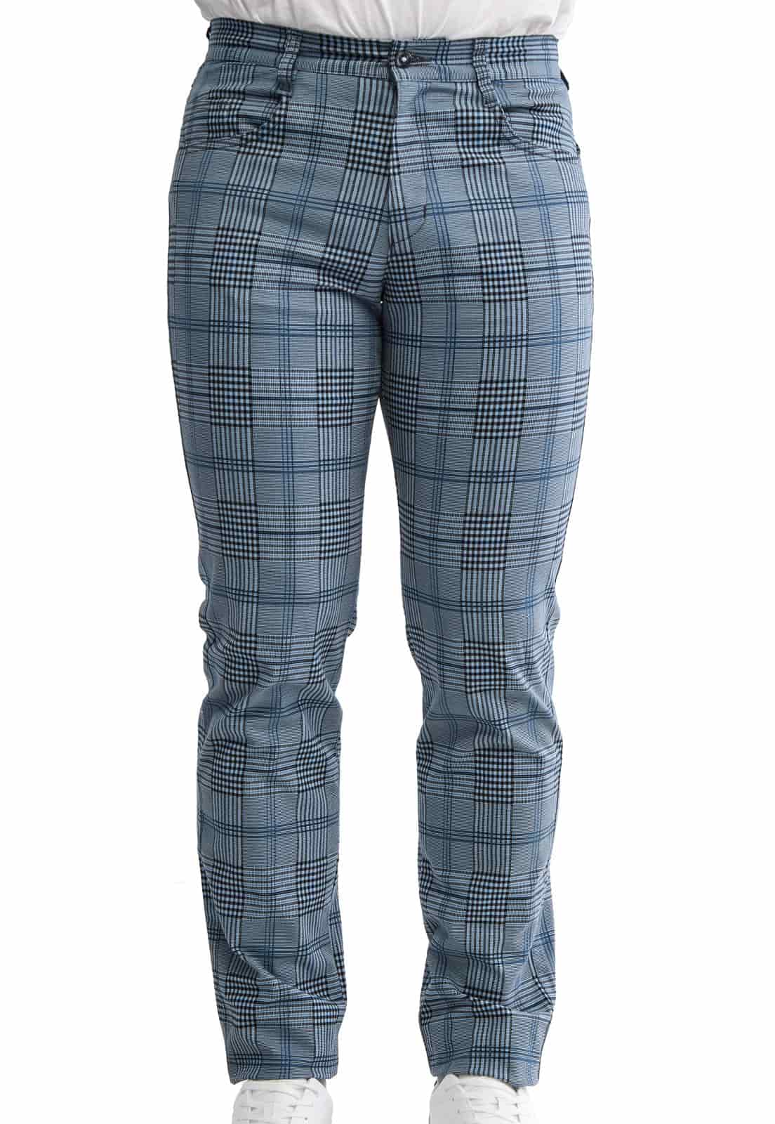 Pantalón dril a cuadros gris con azul - miniatura 3
