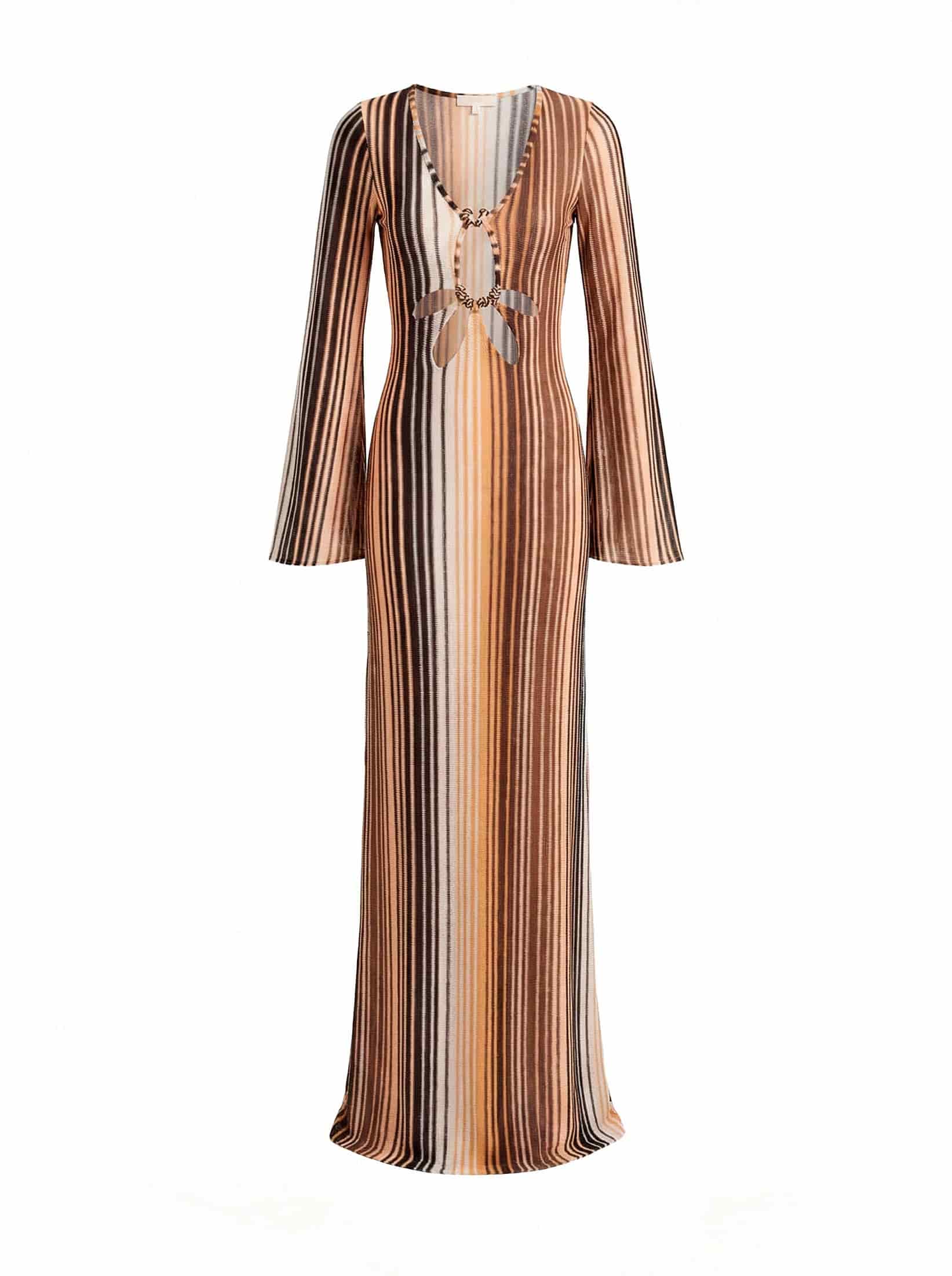 DALI DRESS BROWN MULTI STRIPE - miniatura 1