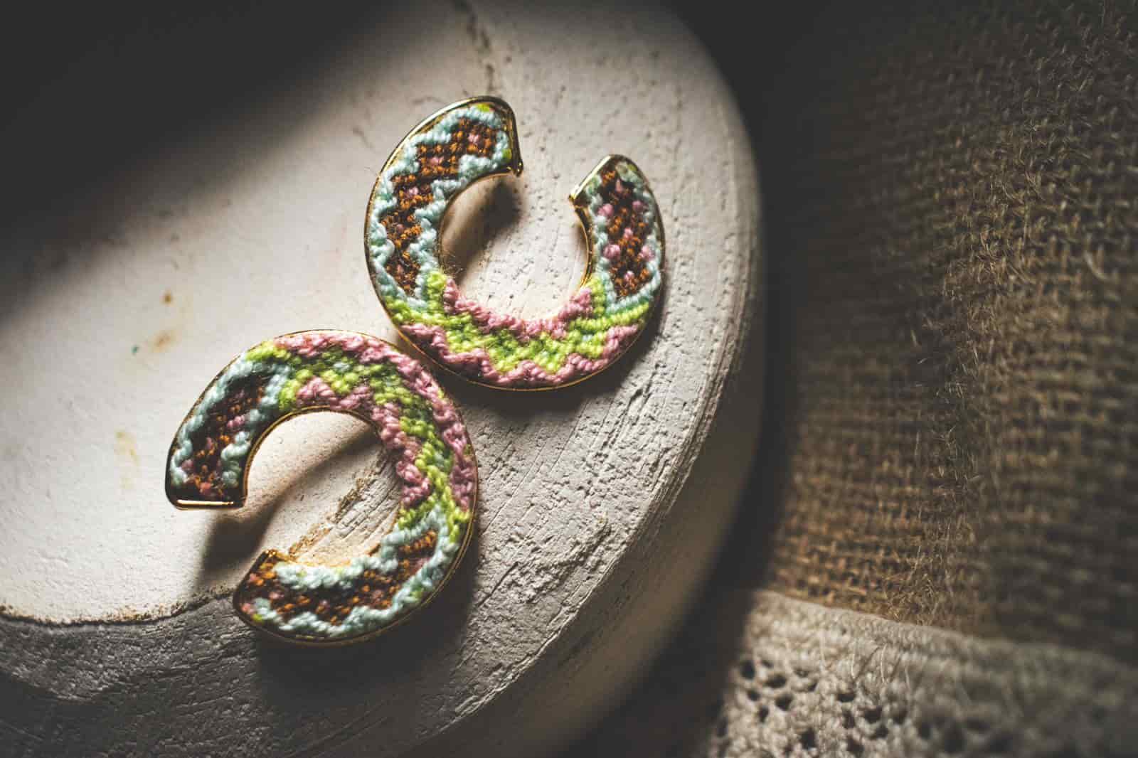 Wayuu Jolotsü  Earrings - Green - miniatura 5