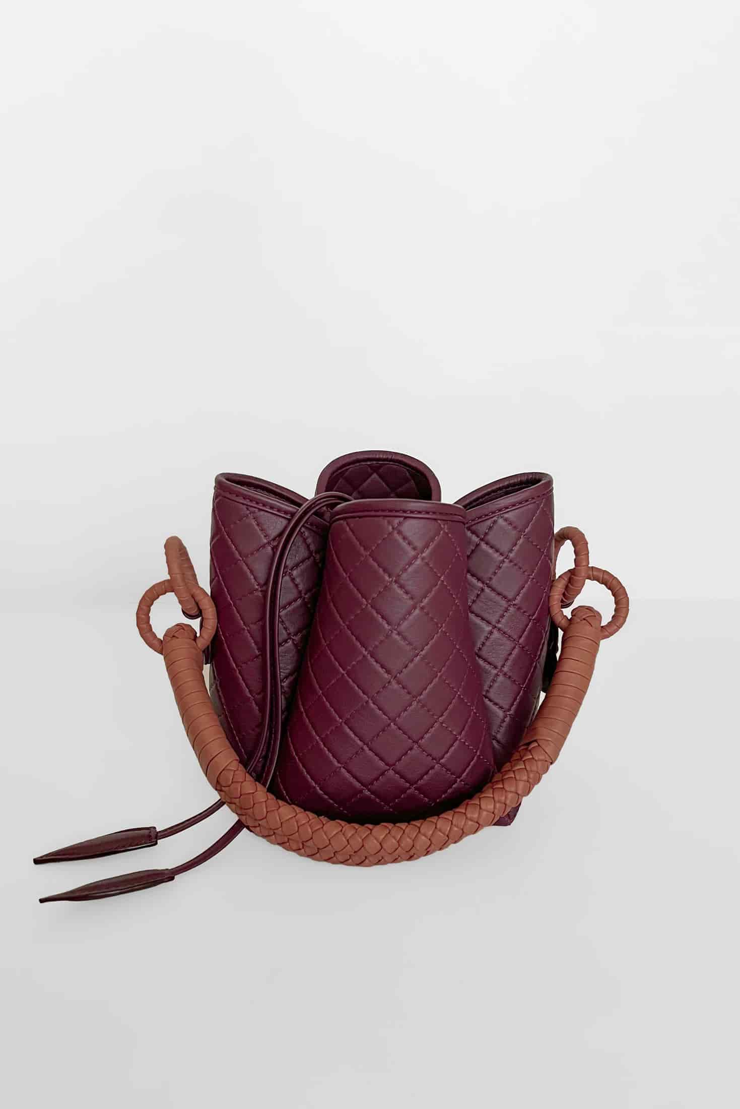 Tulip Mini Bucket Bag, Burgundy & Brandy - miniatura 1