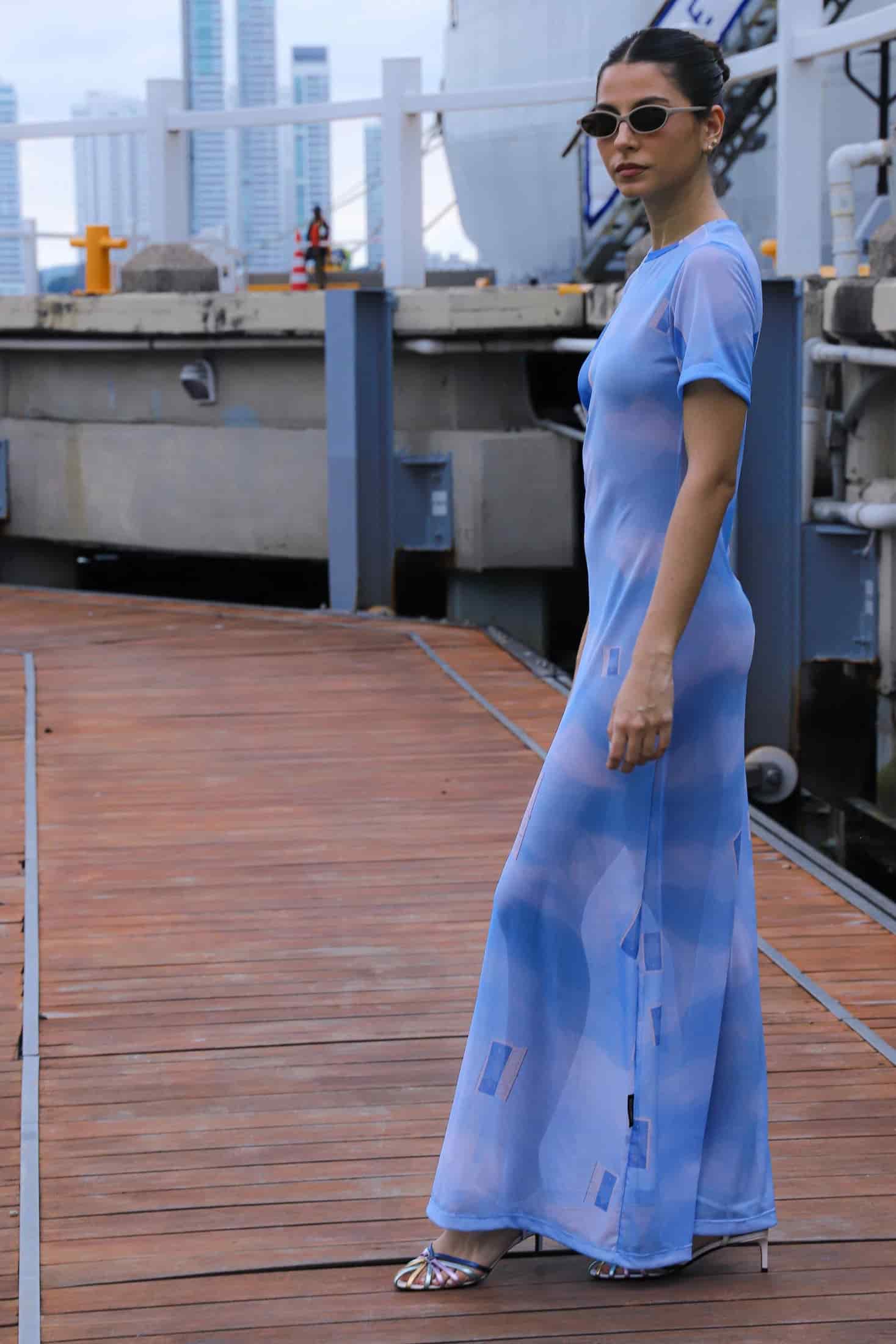 Mesh Dress - Sky - miniatura 5
