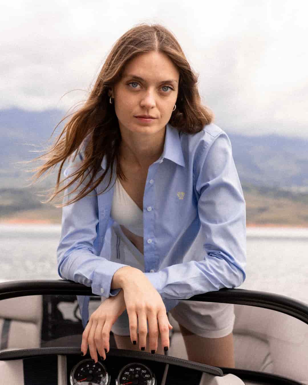 Camisa Antimanchas de Mujer Light Blue - miniatura 3