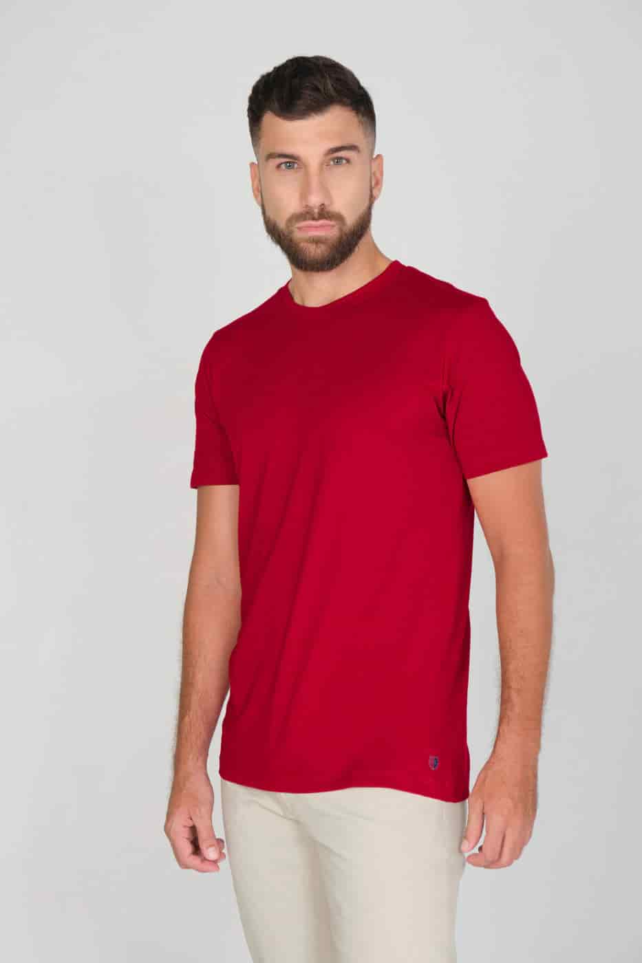 T-shirt Slim Fit 100% Algodón Rojo - miniatura 1