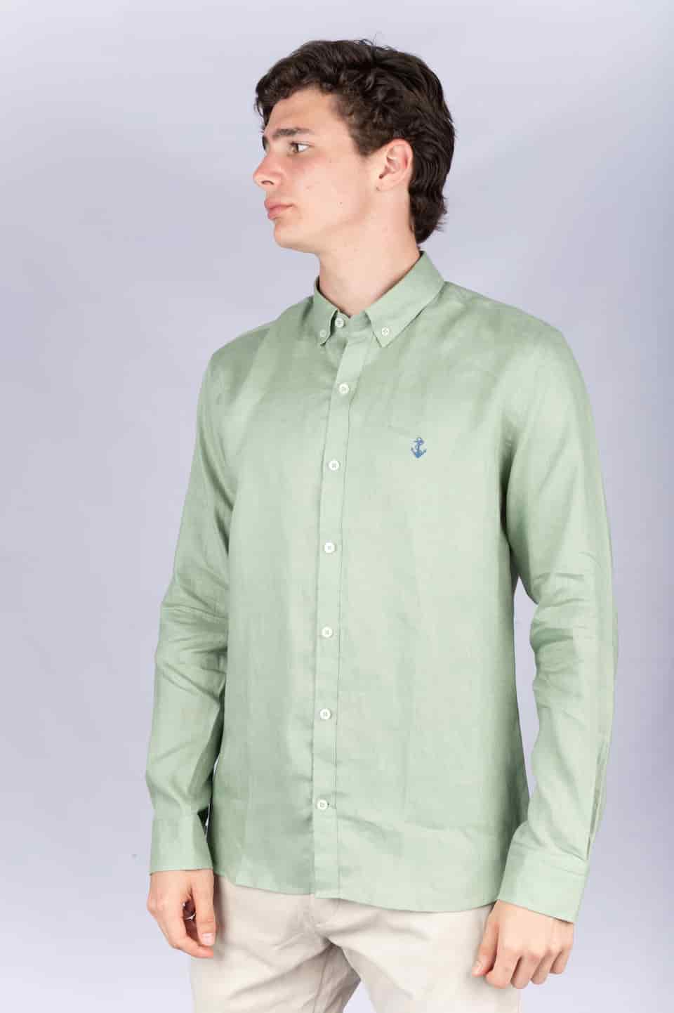 Camisa Lino Verde - miniatura 1