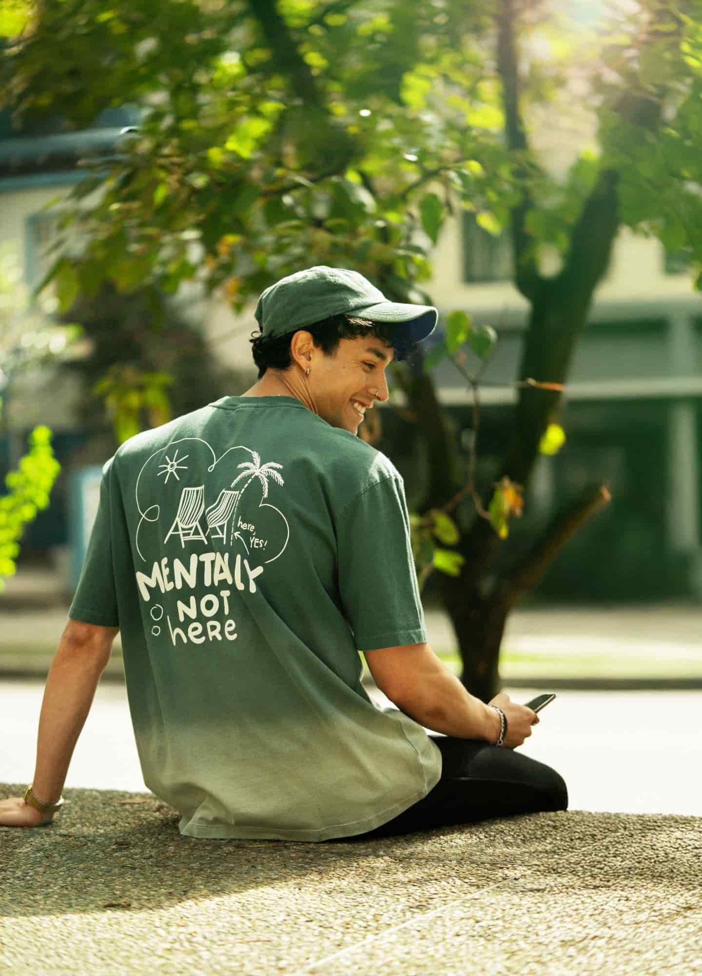 Mentally Not Here Boxy Fit - Verde Gradiente - miniatura 2