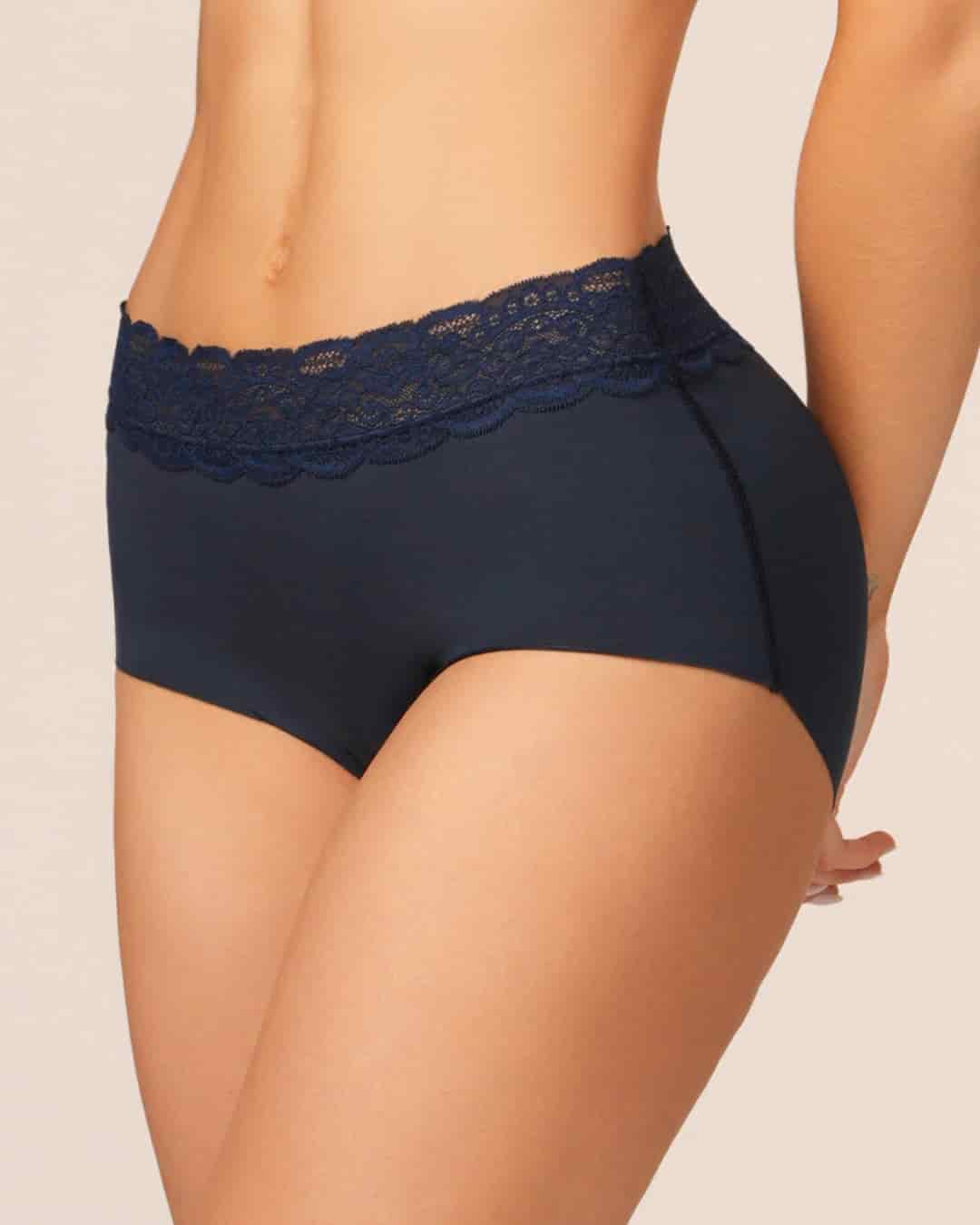 Panty Tiro Alto con Efecto Levanta Cola en Microfibra con Encaje Ref. 8070 - miniatura 1