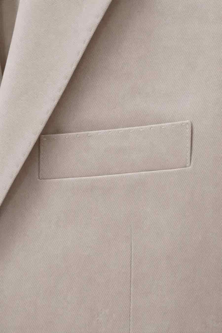 Men's mixed fabric beige vittorio set - miniatura 8