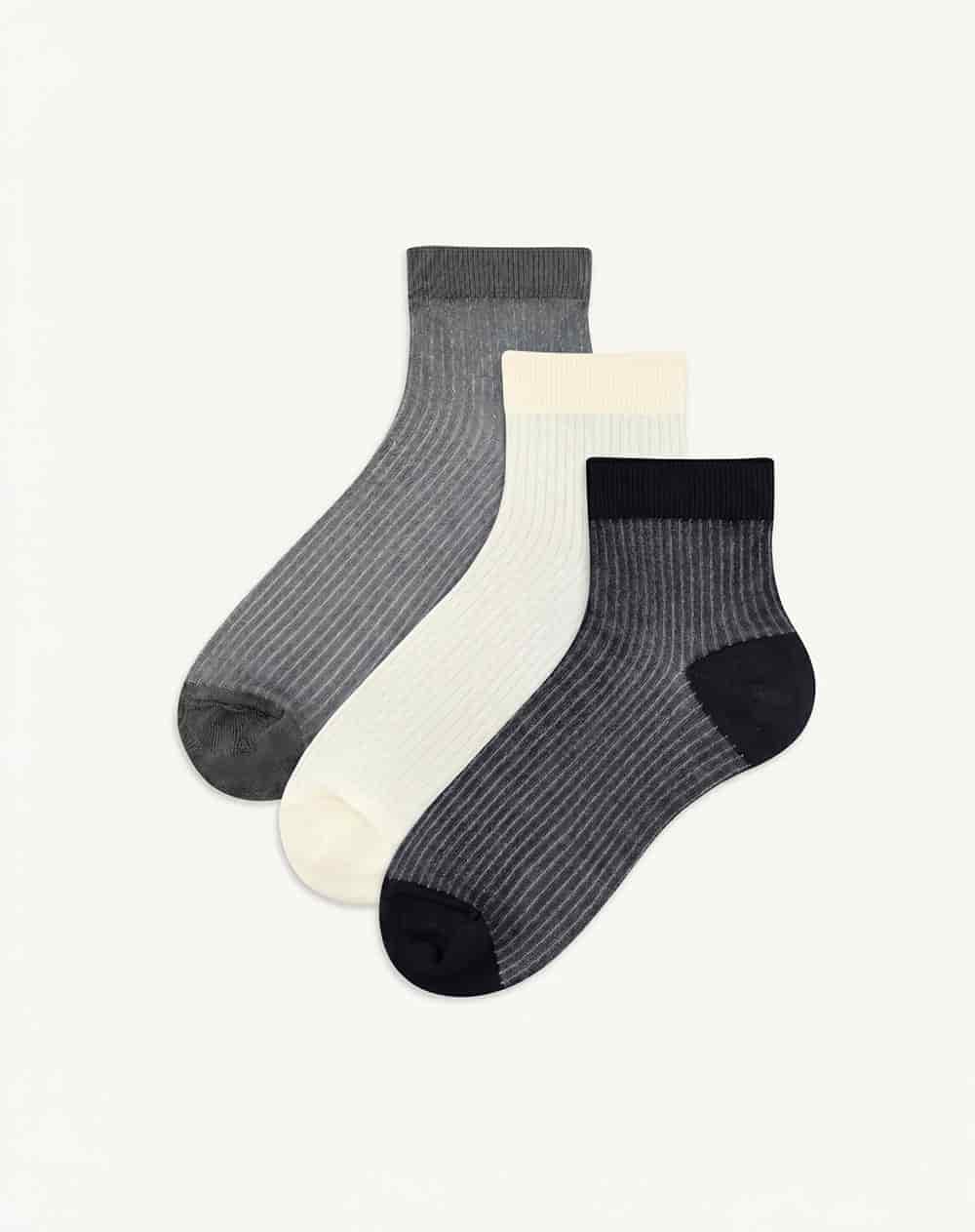 3 pares de medias cortas surtido mujer - miniatura 1
