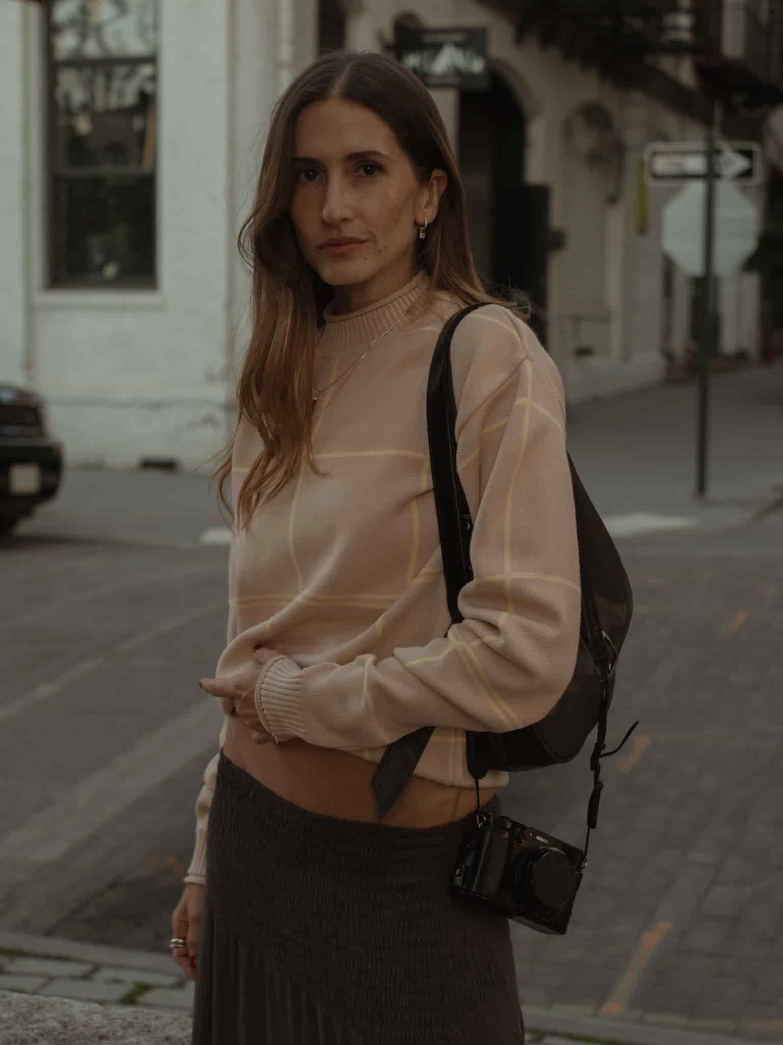 GRID SWEATER - NATURAL & CELESTIAL YELLOW - miniatura 9