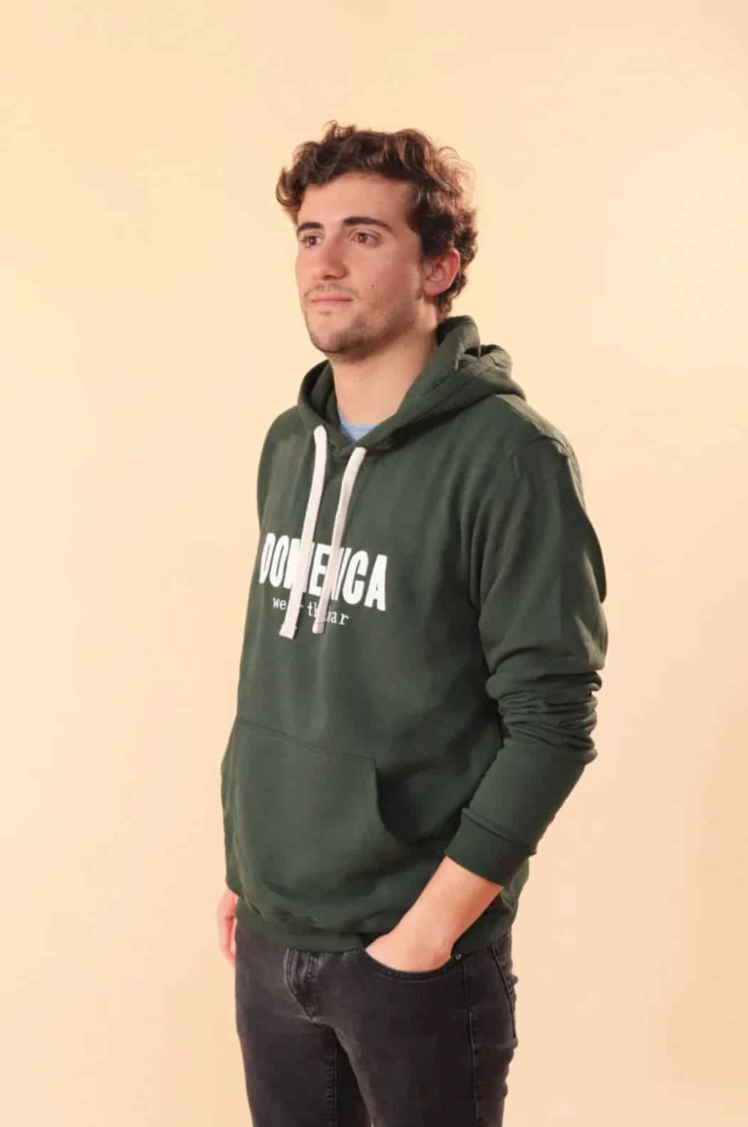 HOODIE DOMENICA VERDE MILITAR - UNISEX - miniatura 5