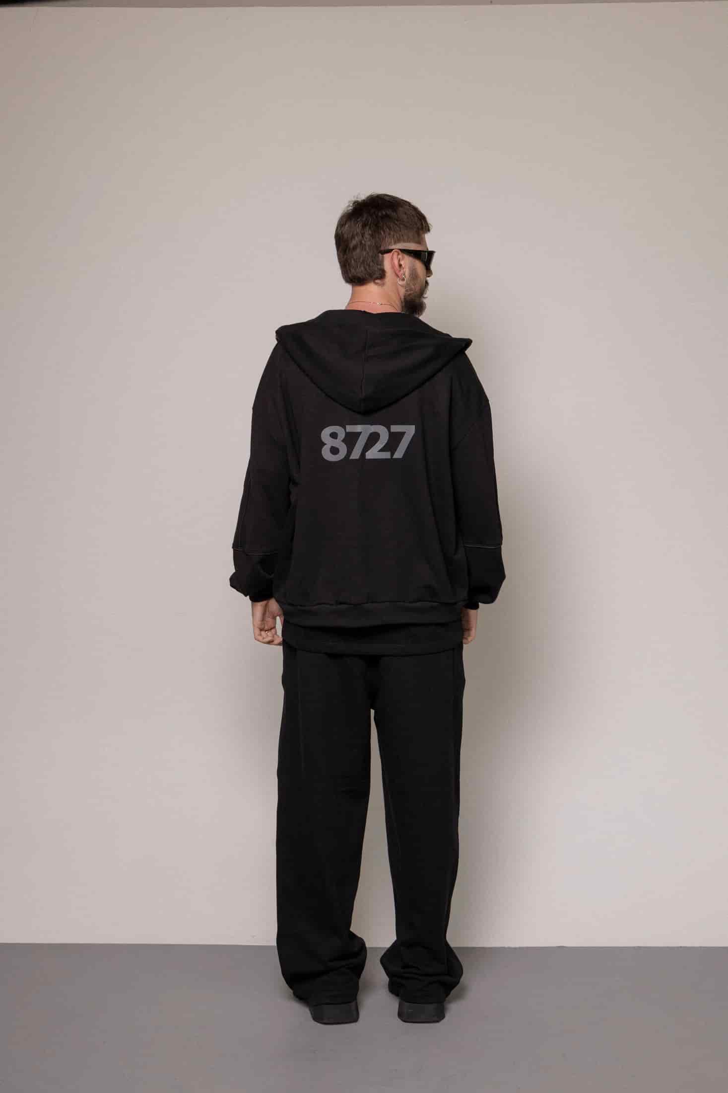 SET HOODIE Y SUDADERA 8727 -NEGRO - miniatura 3