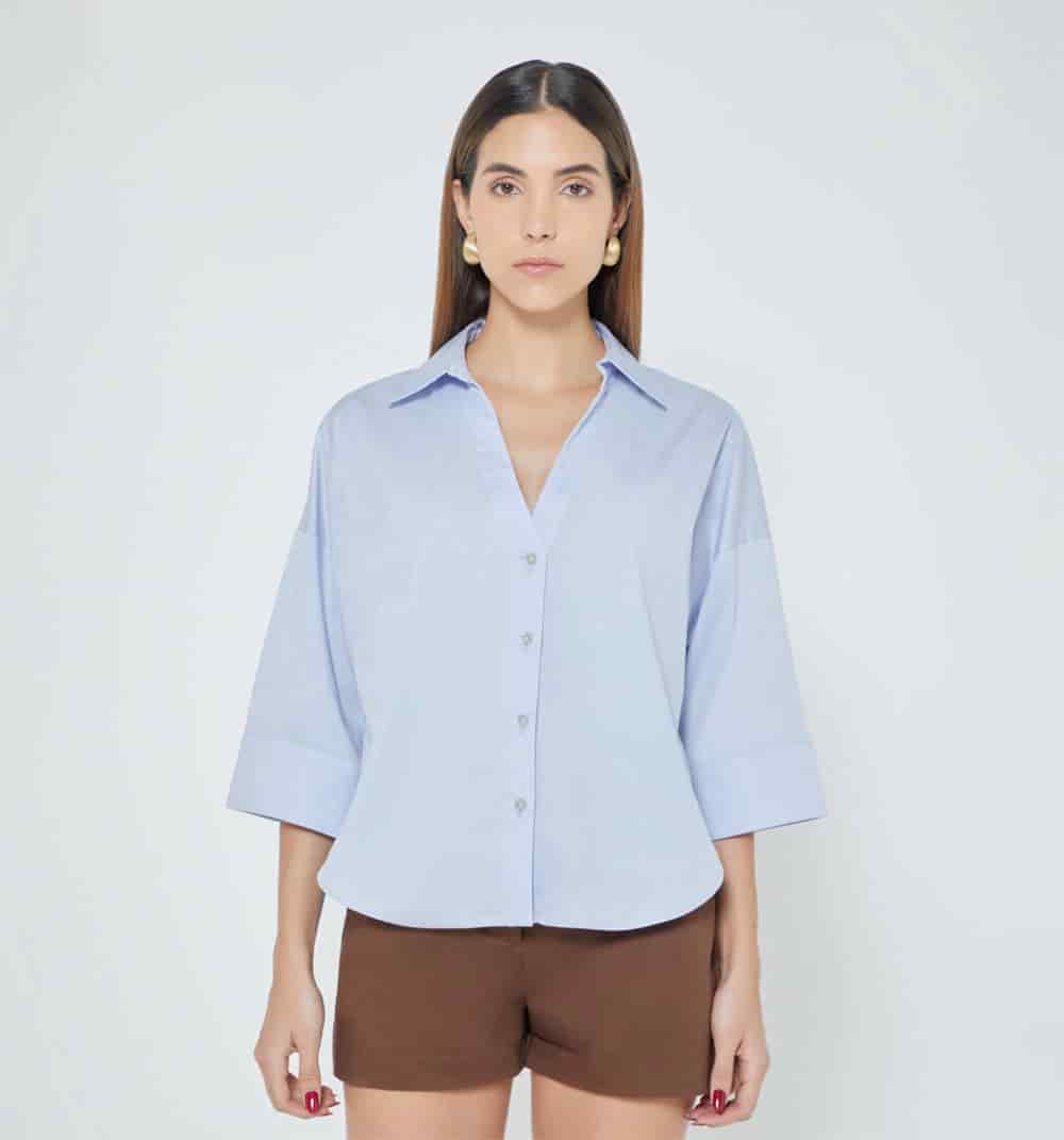 Blusa manga 3/4  puño con doblez - miniatura 3