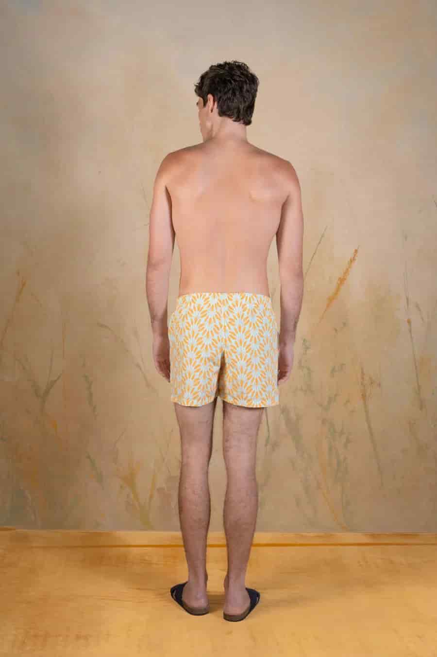 Yellow Spica polyester swim trunks yellow - miniatura 3