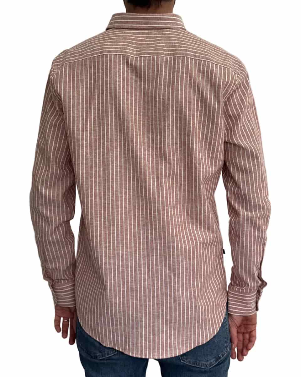 Camisa de Lino Arena y Rayas Blancas - miniatura 12