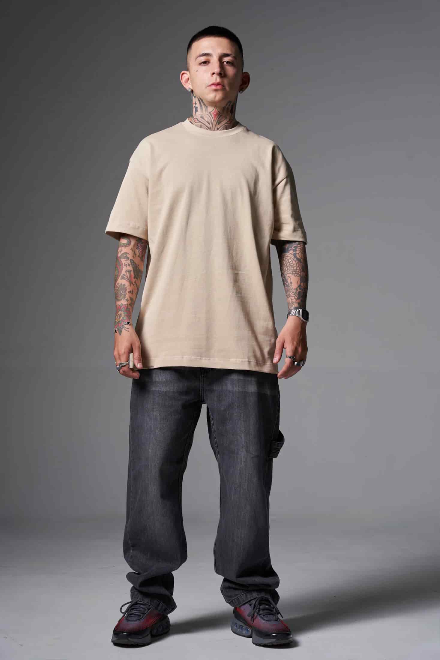 Camiseta 100% Algodón Peruano Camel Oversize 250 Gramos - miniatura 7