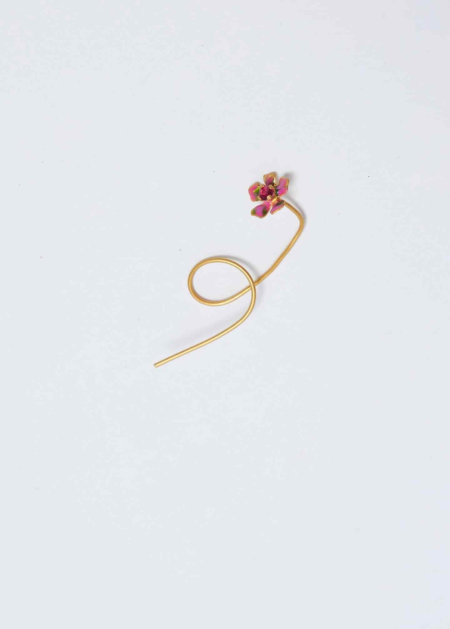 Aretes bromelia micro Dorado - miniatura 3