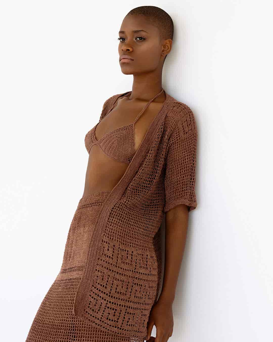 T-Shirt Crochet Dress Ipapüle Brown - miniatura 2