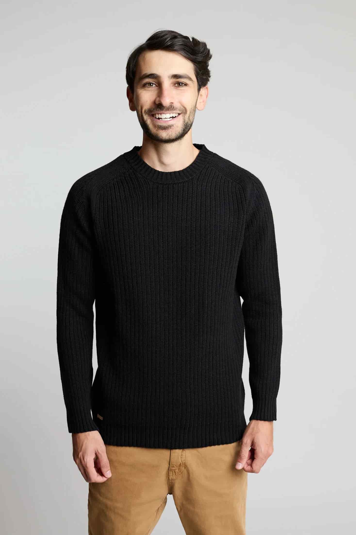 Sueter tejido ranglan negro - miniatura 5