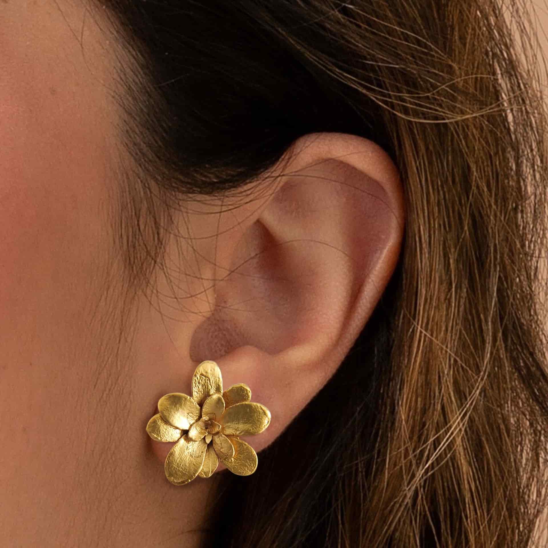 Aretes suculentas Cene en plata con baño de oro - miniatura 2