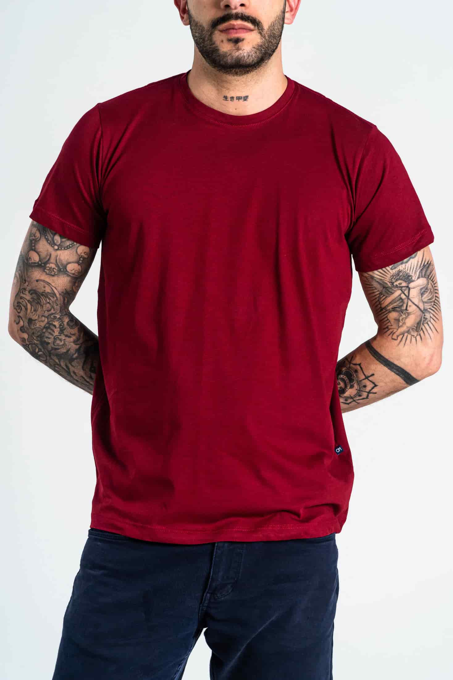 Camiseta Básica Algodón Rojo Cereza - miniatura 1