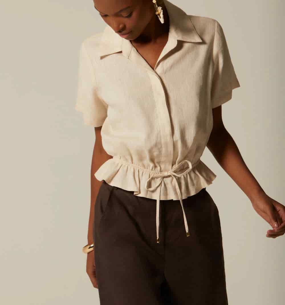 Blusa manga corta con elastico - miniatura 3