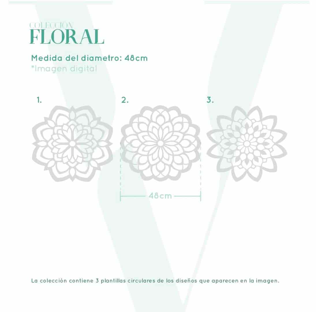 Plantillas para pintar, Vamarú Stencils, Colección Floral 25cm y 48cm, 2und - miniatura 5