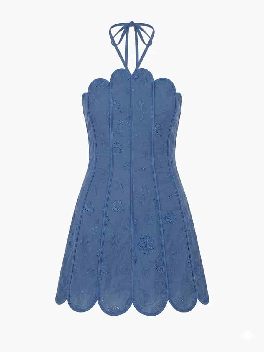 LENNY DRESS DEEP SEA BLUE SEASHELLS - miniatura 1