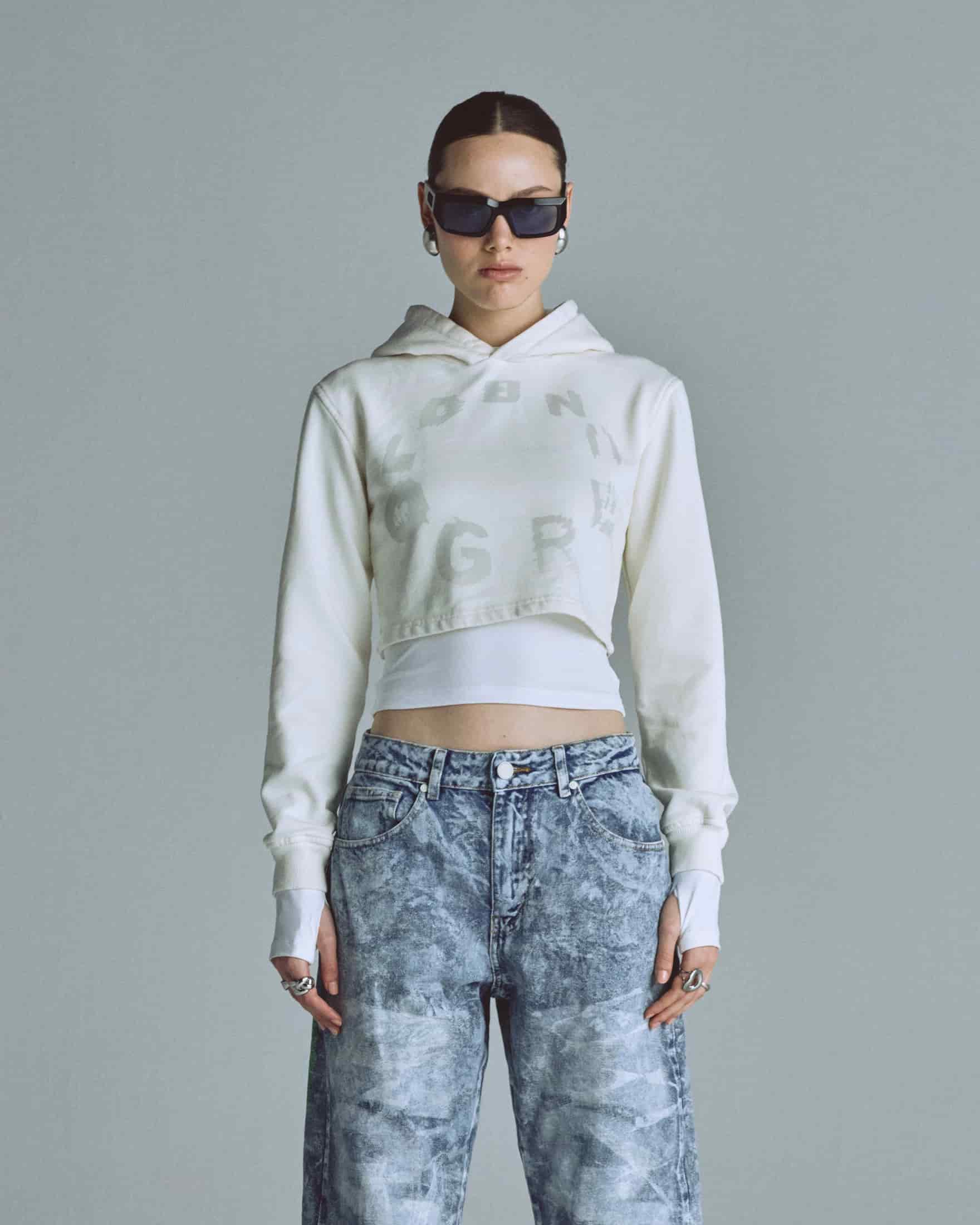 W Echoes Tremor Slim Fit Hoodie White - miniatura 2