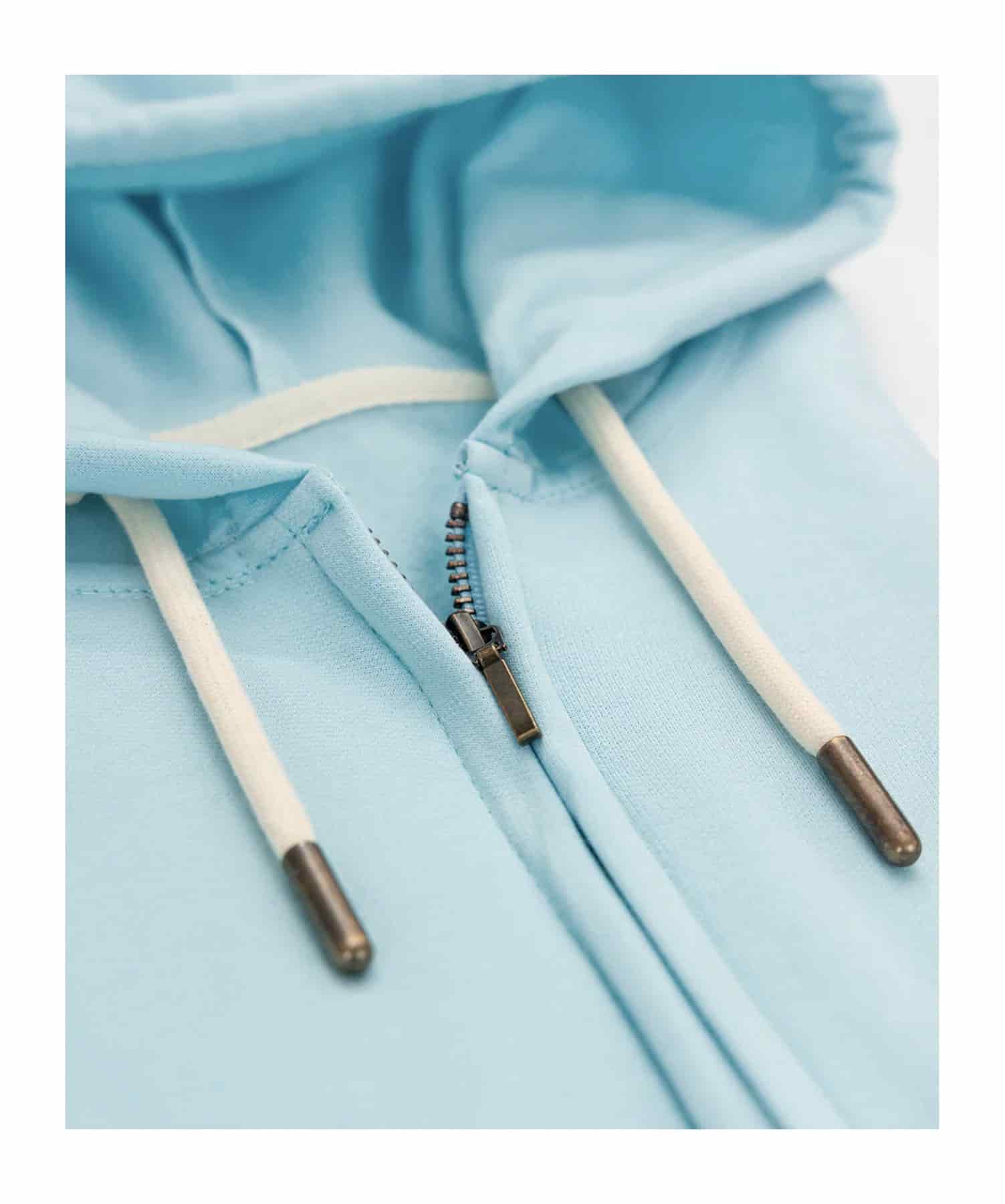 Buzo abierto con Capota Mujer Azul Celeste - miniatura 2