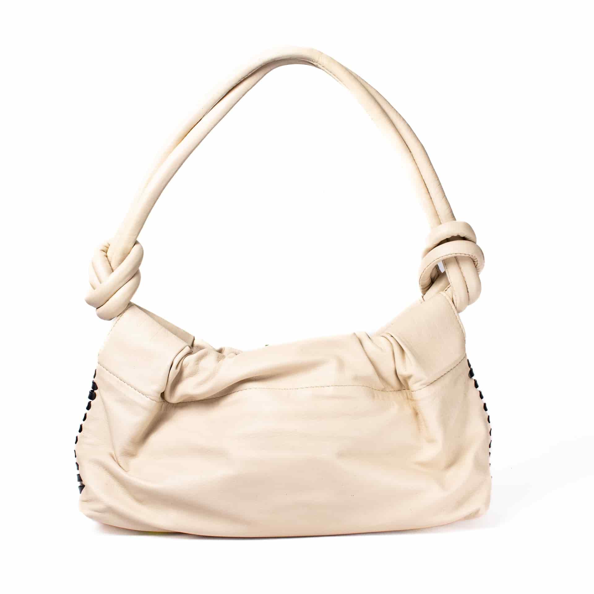 CHUNKIE baguette BAG - Vanilla x Black woven fabric - miniatura 1