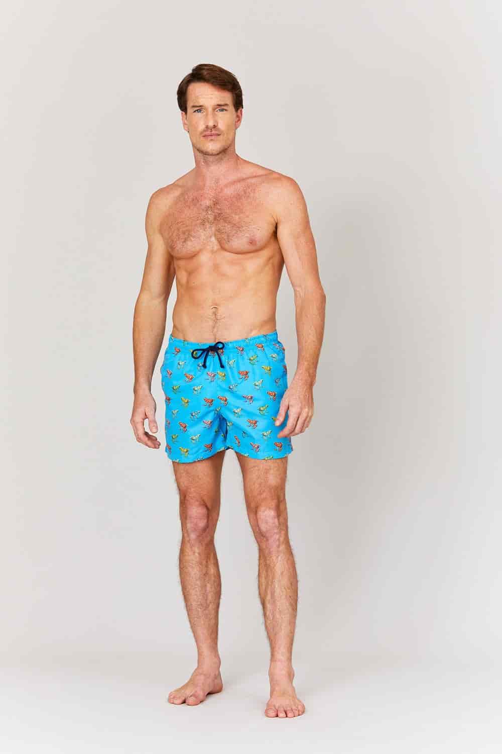 Men's swim trunk blue frogs - miniatura 1