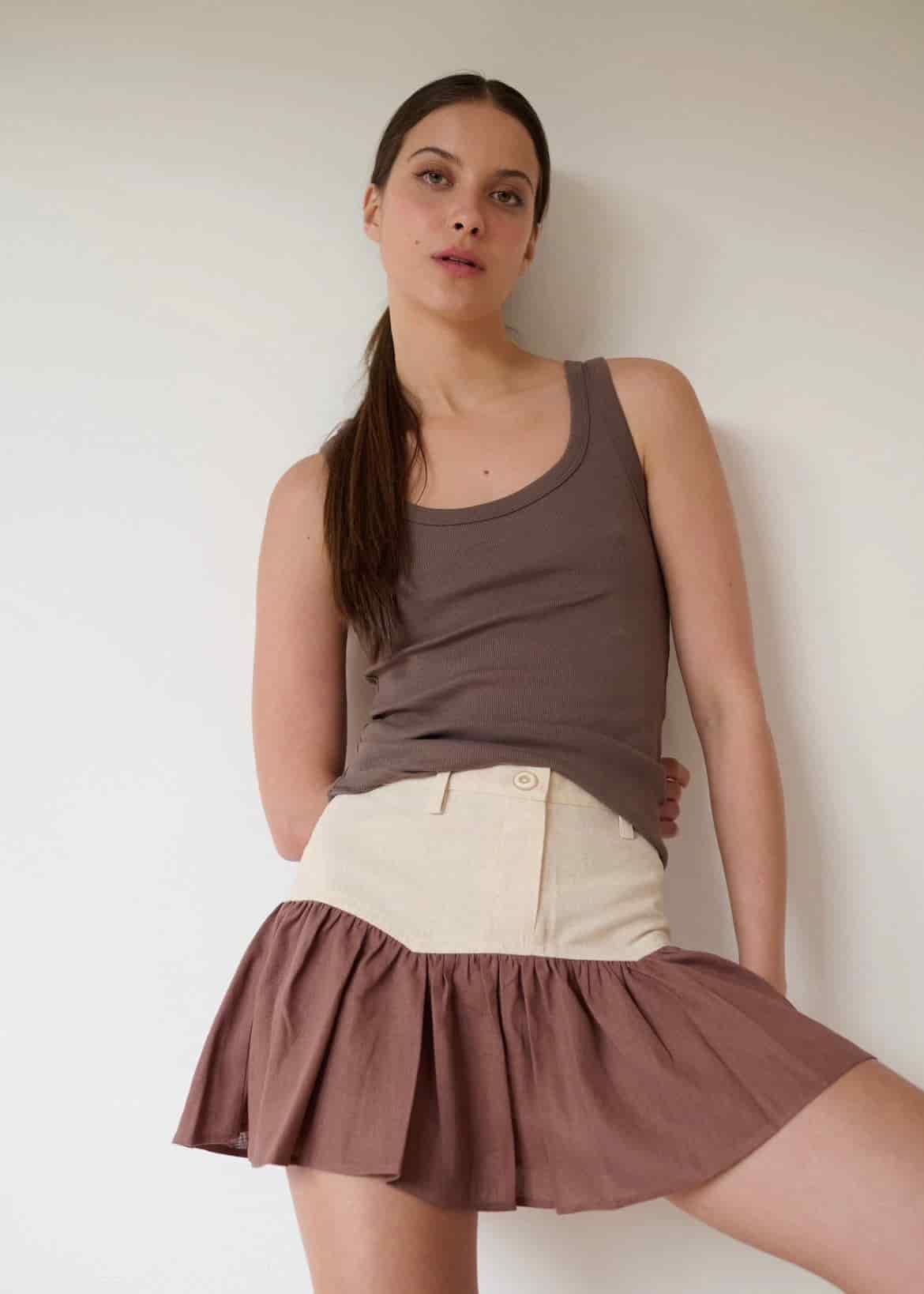 SAND STRIPE MINI SKIRT (ROSA) - miniatura 6