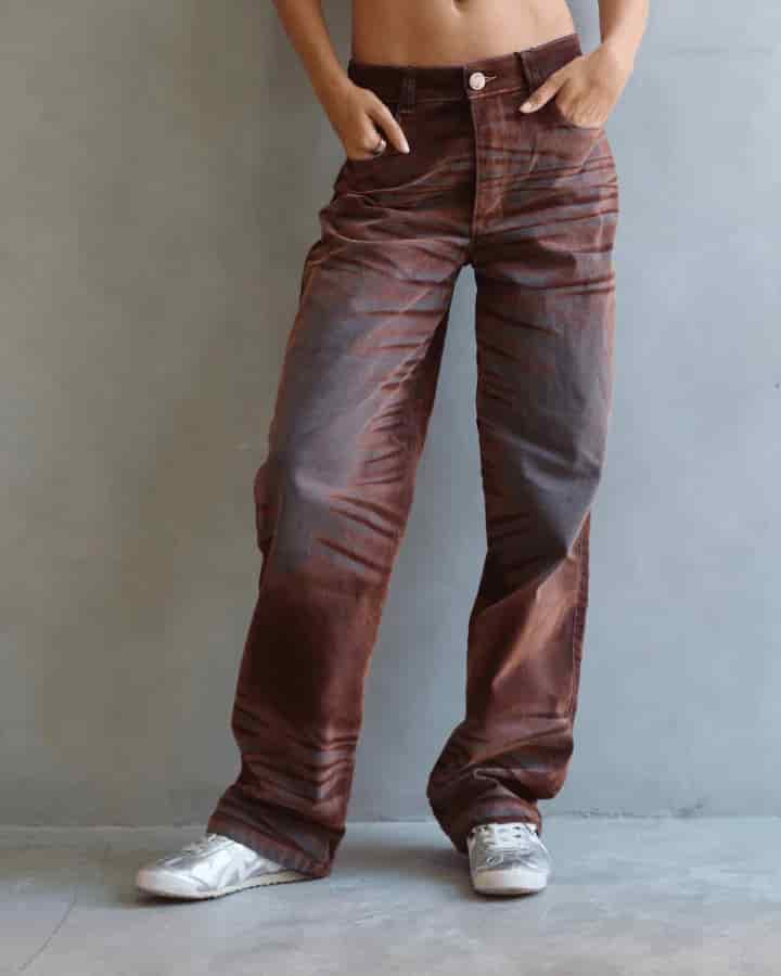 JEAN STRAIGHT FIT ZEBRA STYLED CAFÉ - miniatura 1