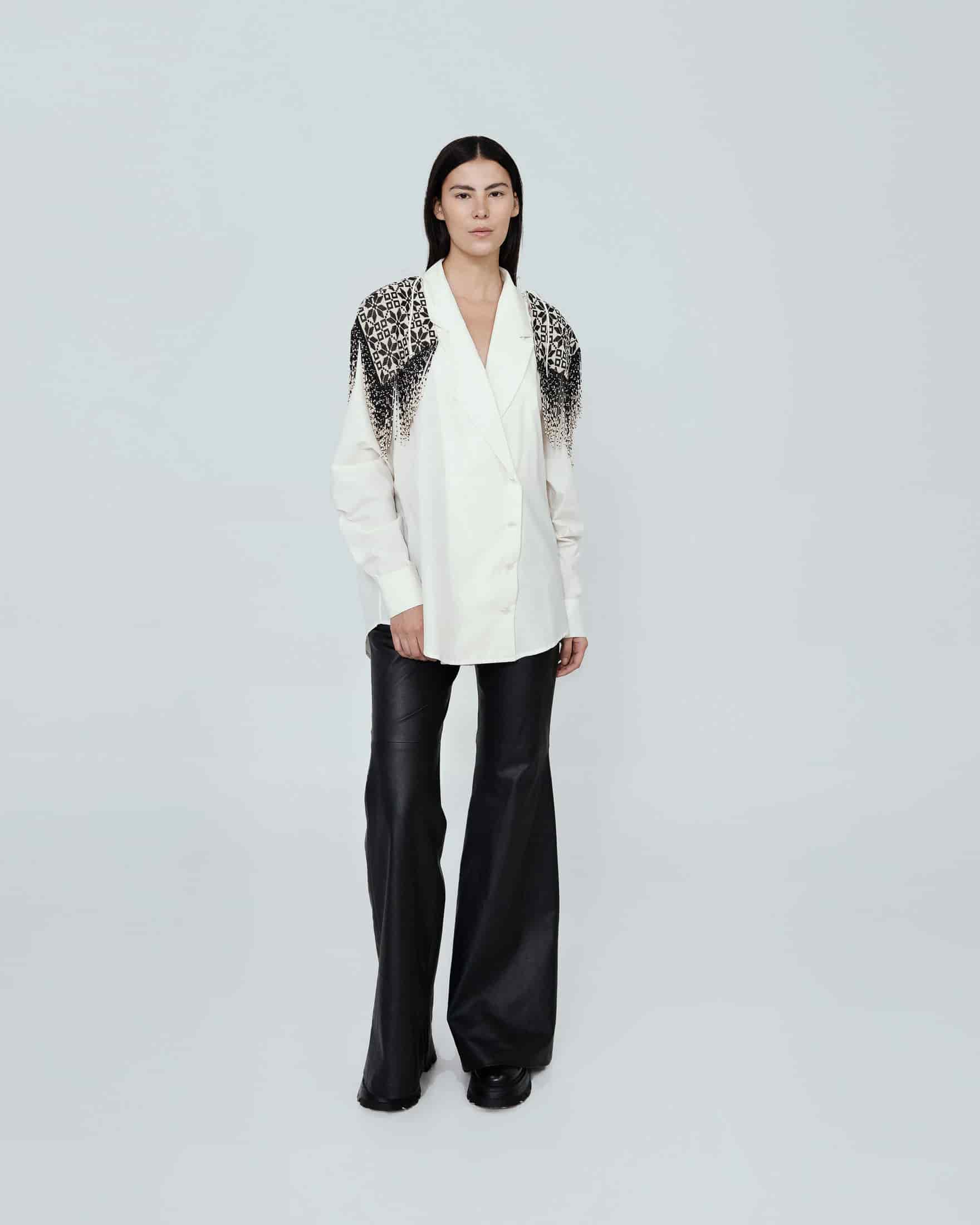 SEMI-FLARE LEATHER TROUSERS - miniatura 2