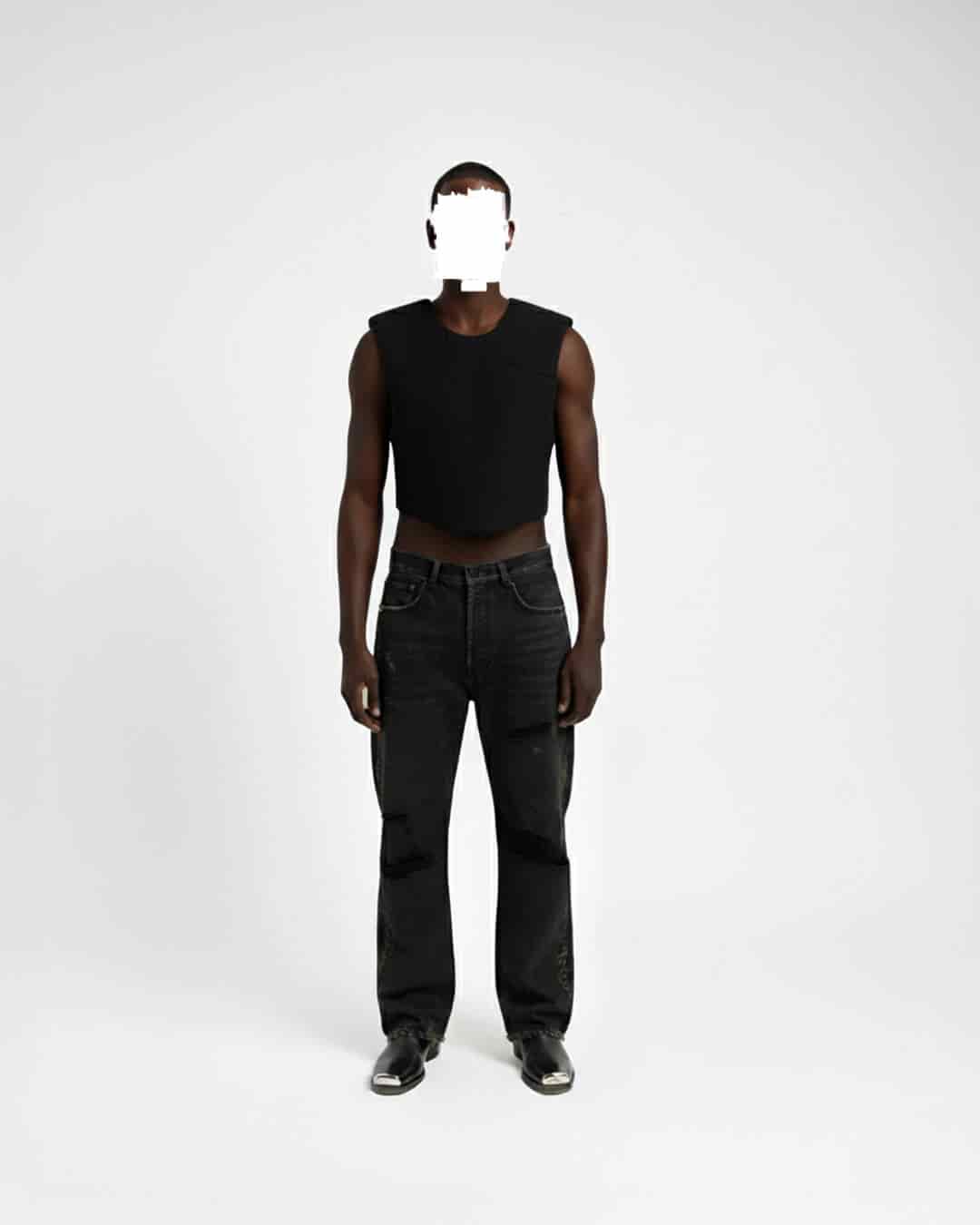TOP HOMBRERAS NEGRO - miniatura 4