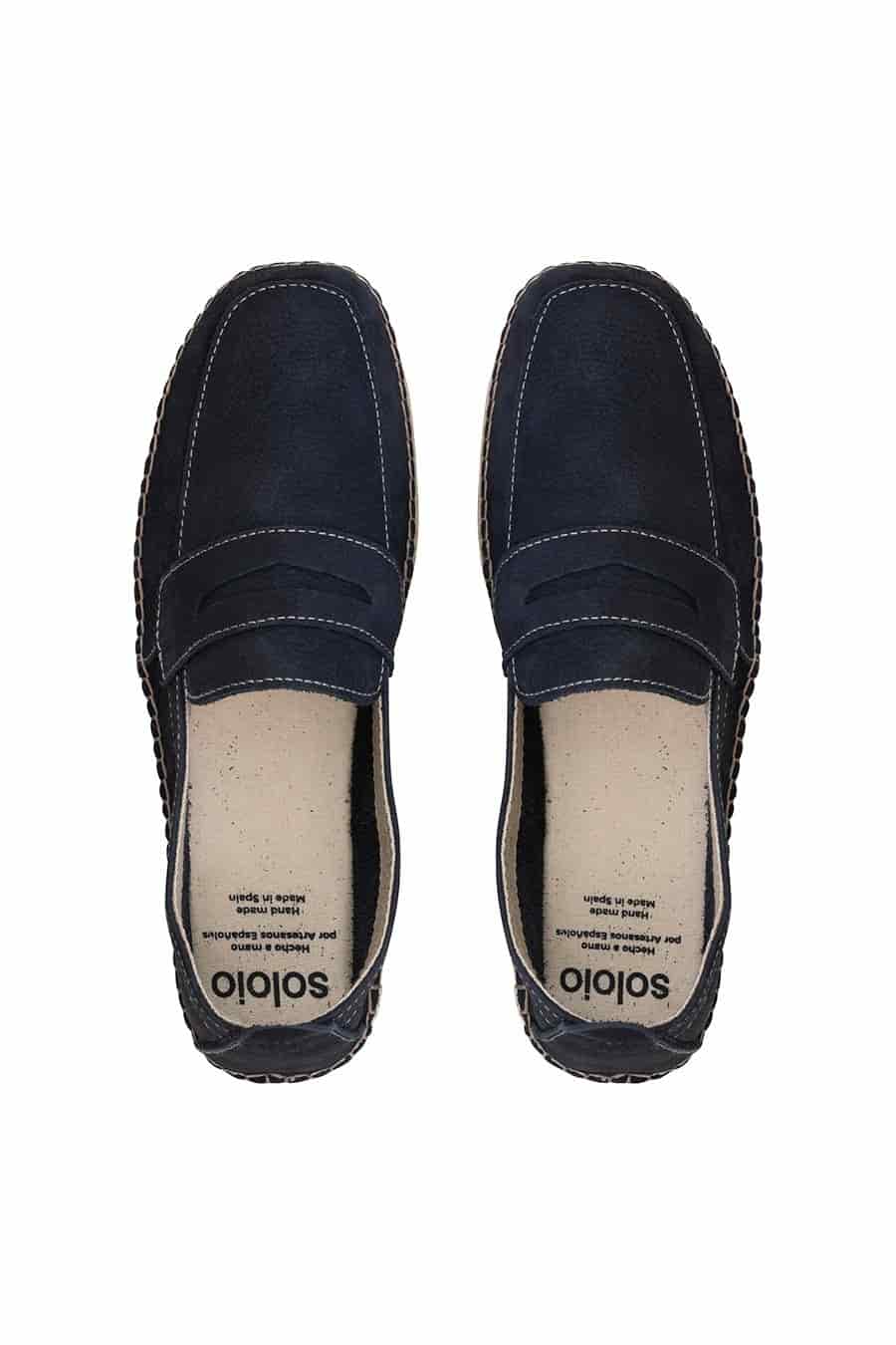 Men's leather espadrille navy masked - miniatura 2
