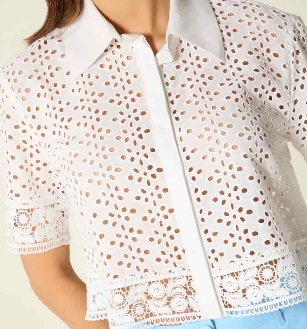 Blusa manga corta encajes - miniatura 7