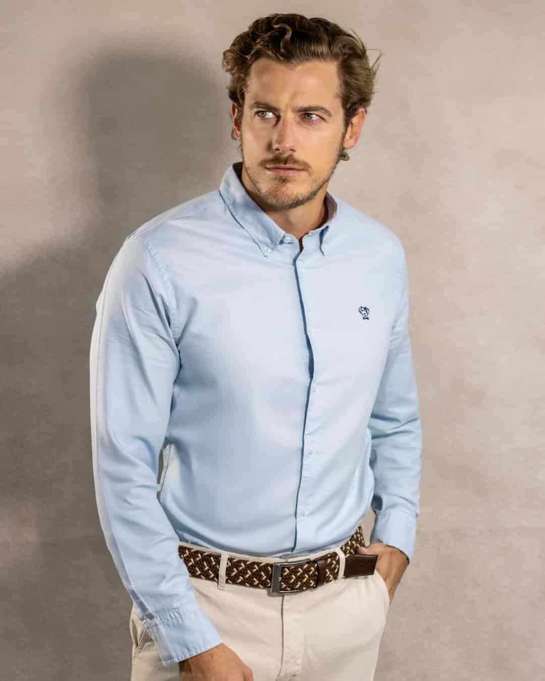 Camisa Antimanchas Oxford Sky - Talla Regular - miniatura 4