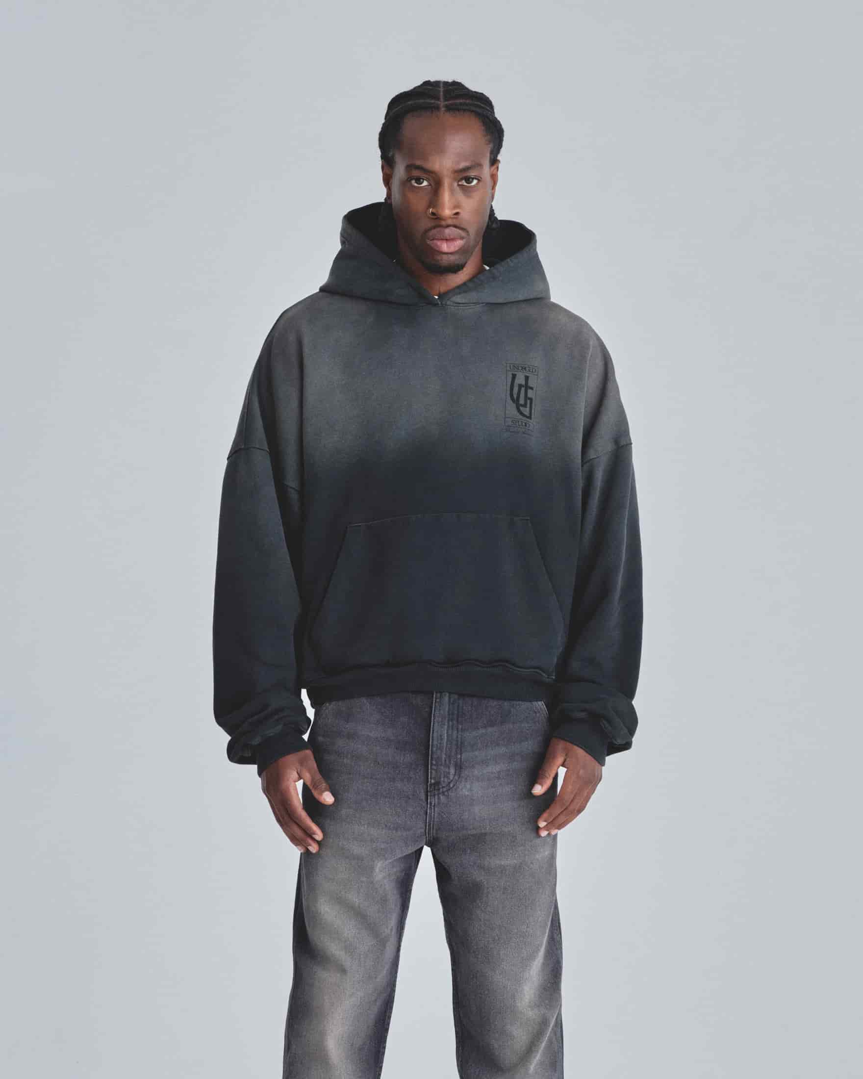Hoodie Line UG Frame Boxy Fit Faded Black - miniatura 2