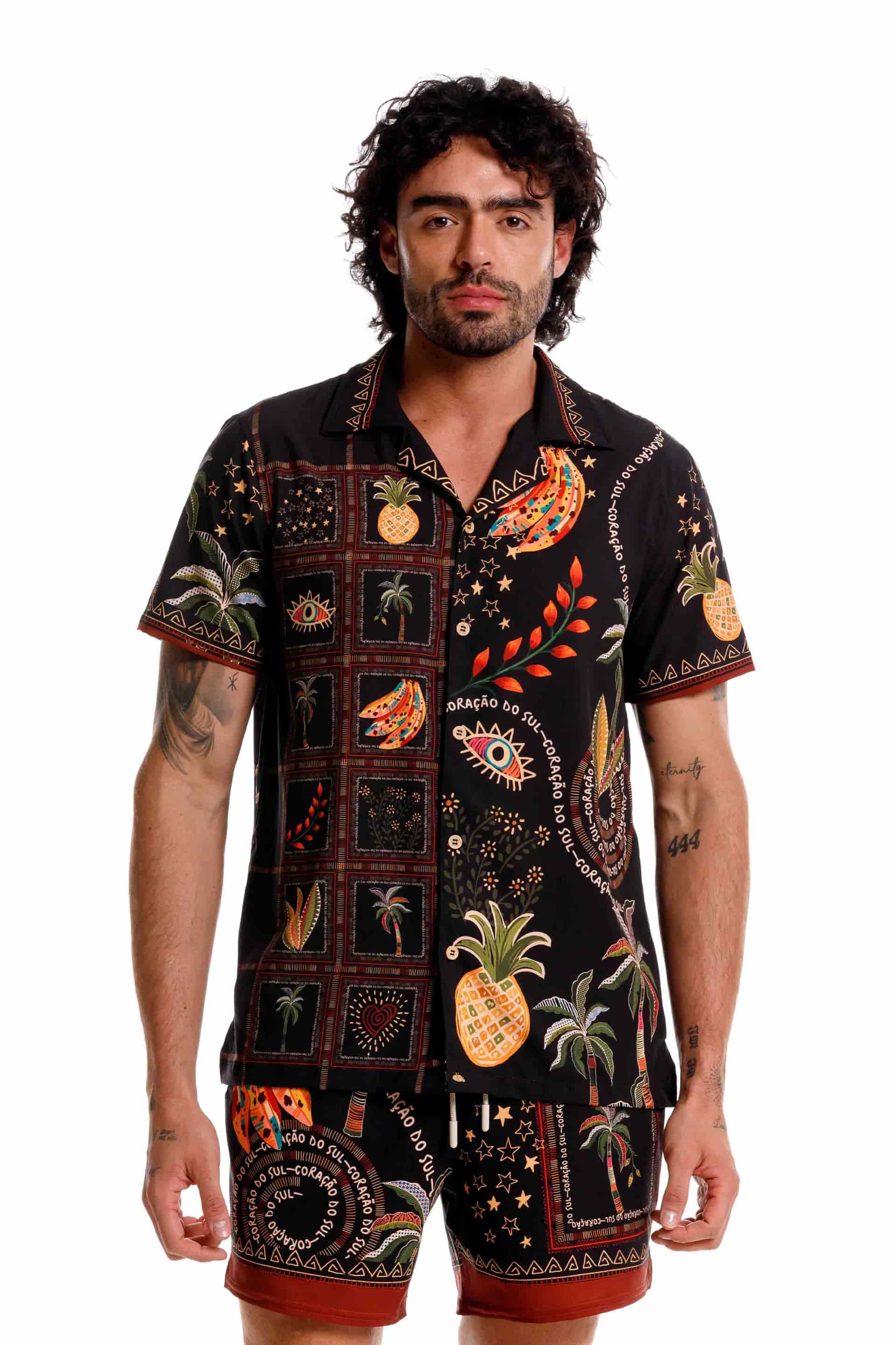 Camisa Playera Samba Negra - miniatura 1