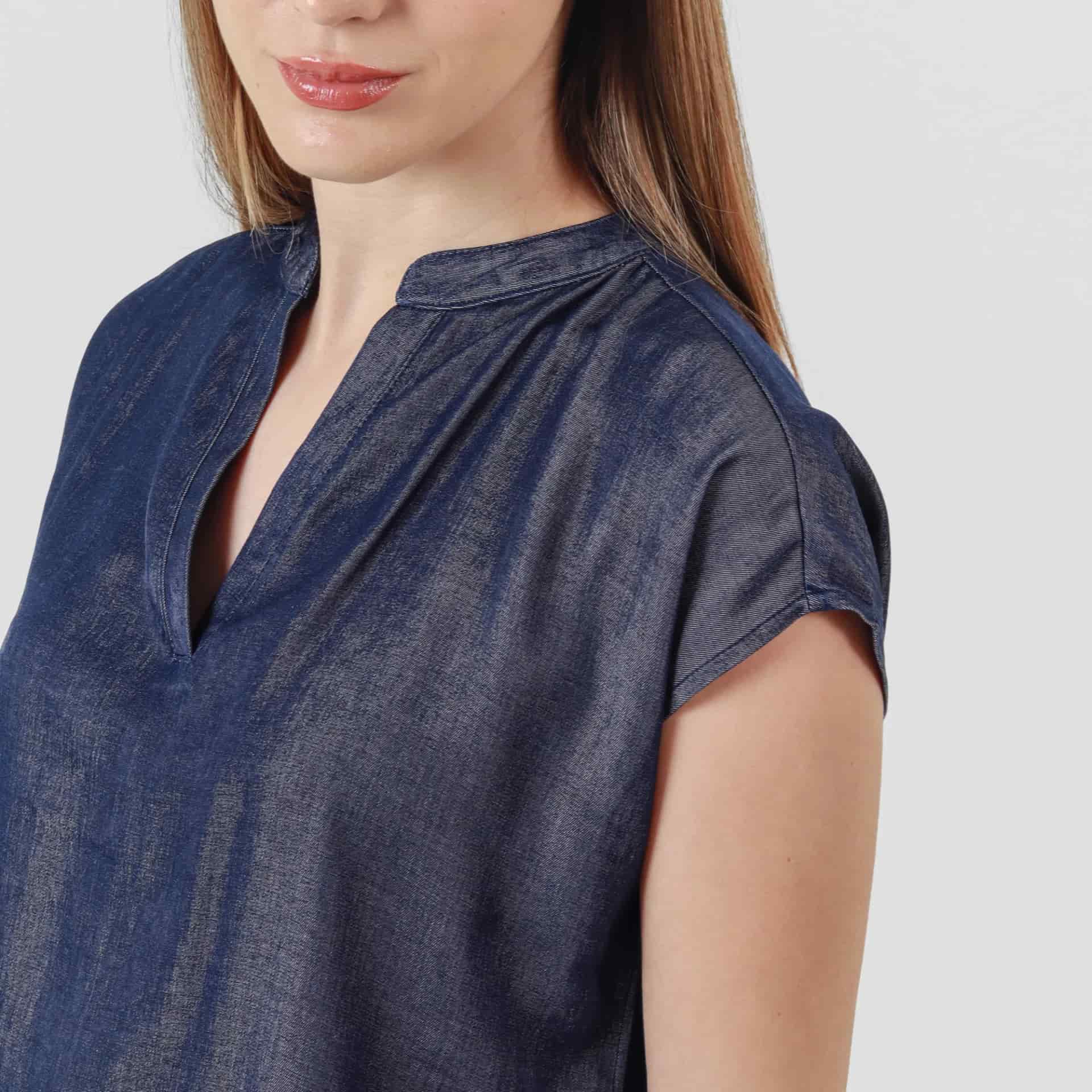 Blusa Cuello V Neru Manga Sisa - miniatura 2