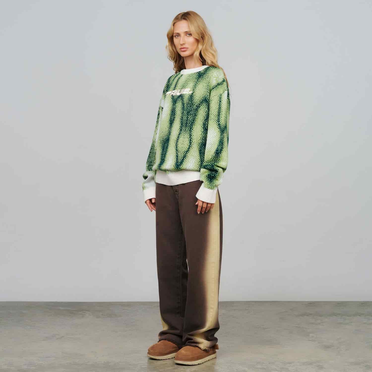 Blurred Knit Pullover - Green - miniatura 9