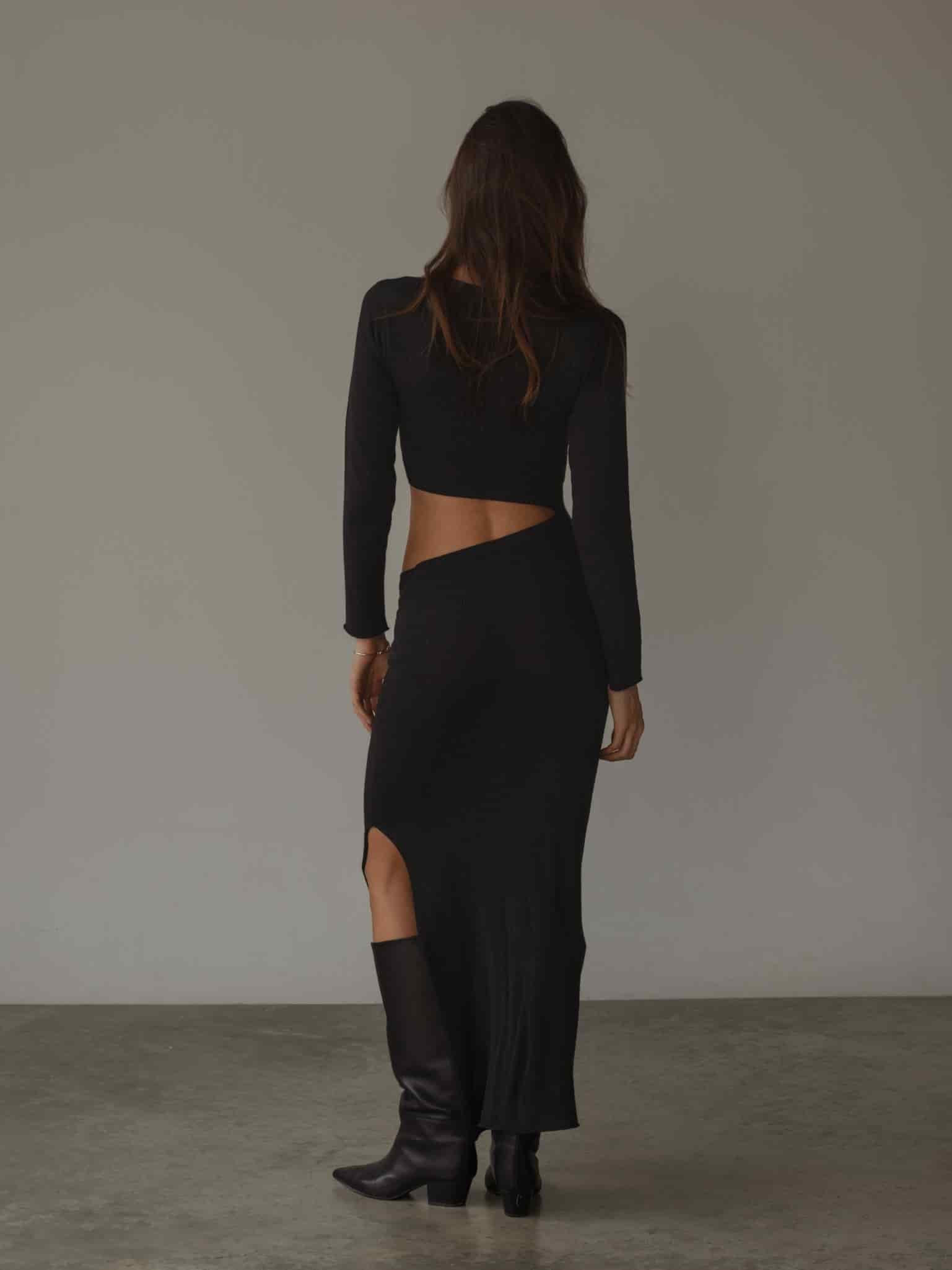 EDGE KNIT DRESS - BLACK - miniatura 10