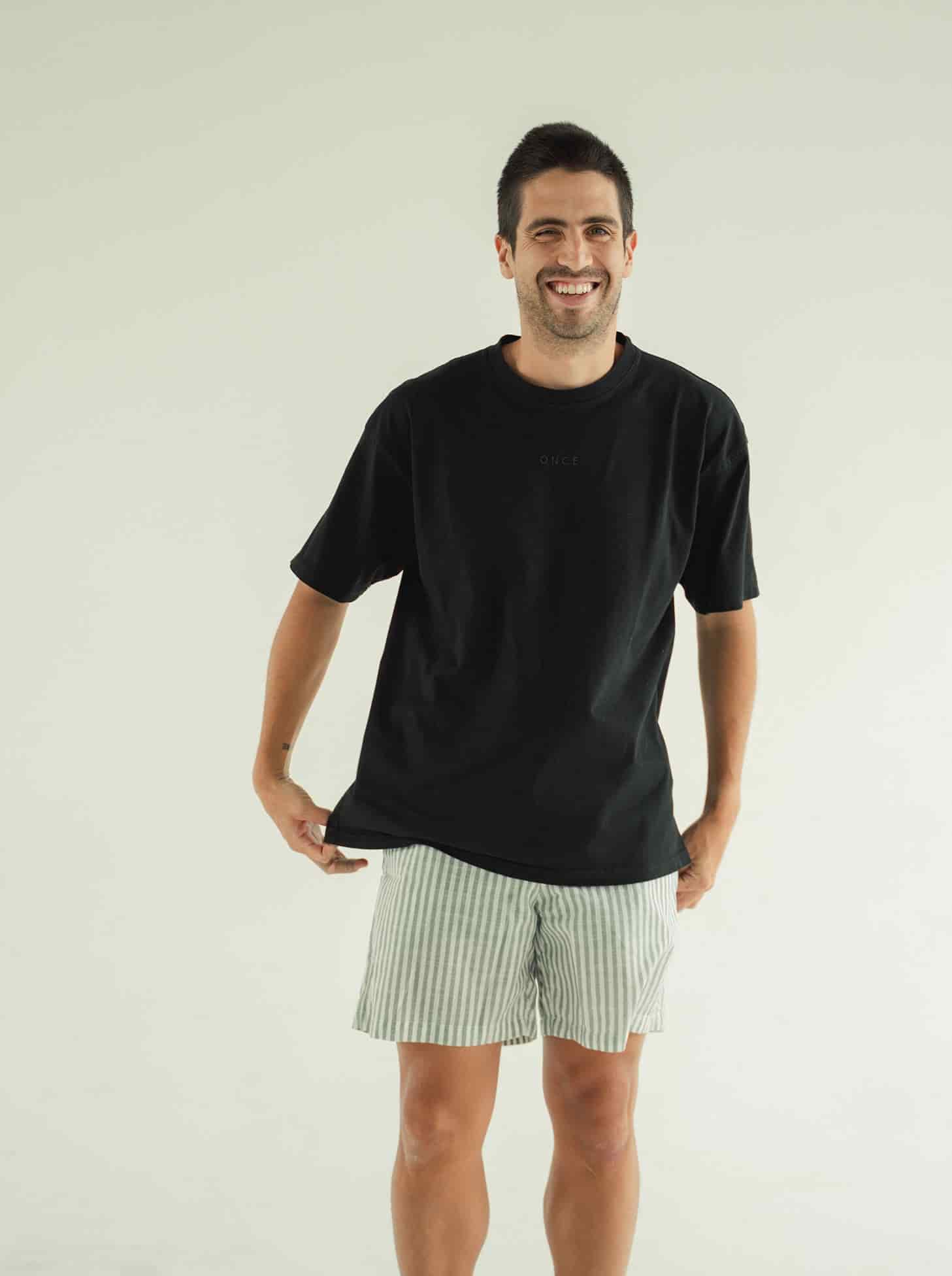 Pijama Pantaloneta Resort Rayas - Militar - miniatura 1