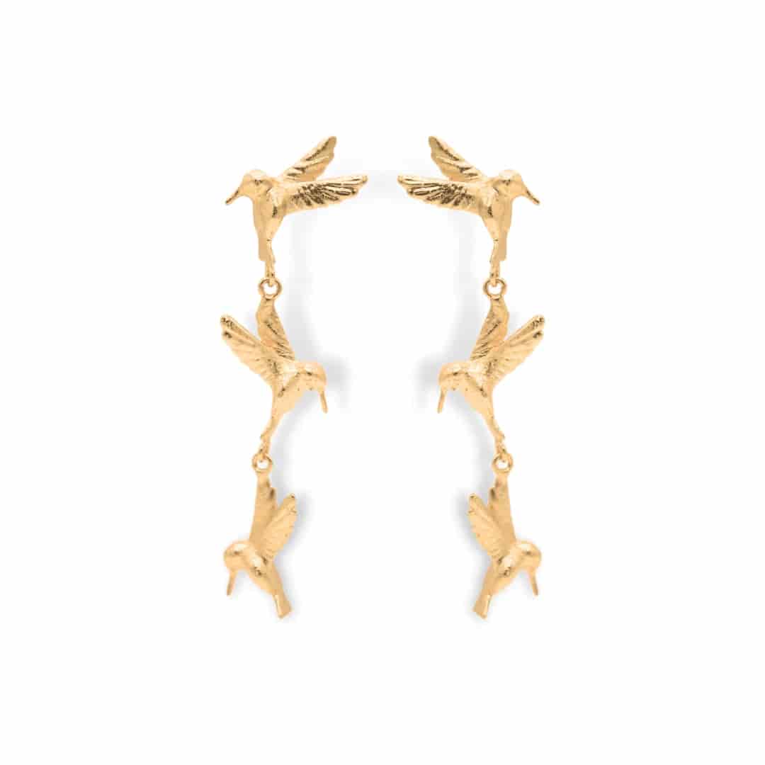 Aretes largos de colibrí - miniatura 1