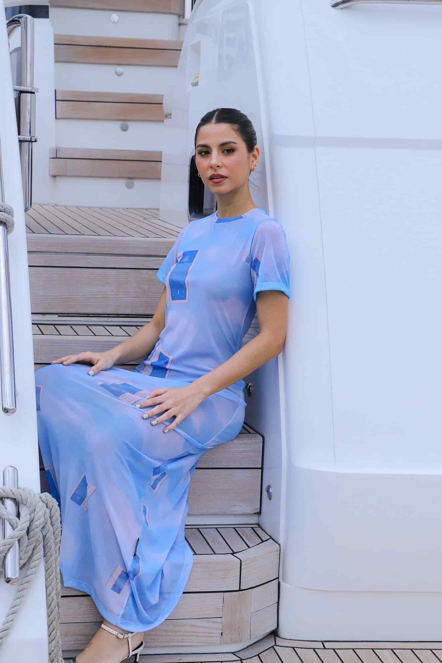 Mesh Dress - Sky - miniatura 2