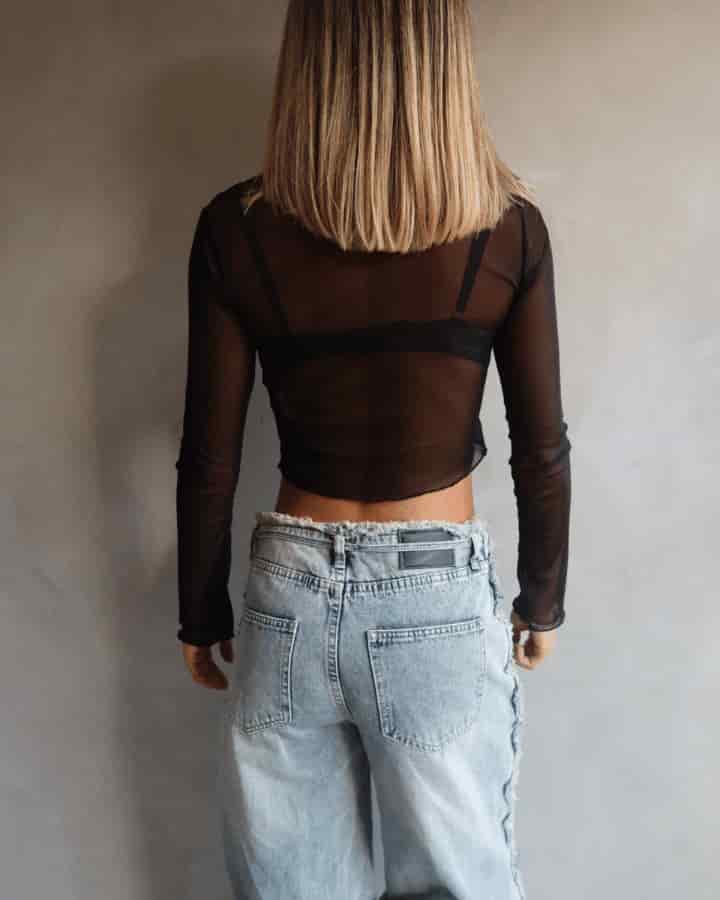 MESH CARDIGAN NEGRO - miniatura 2